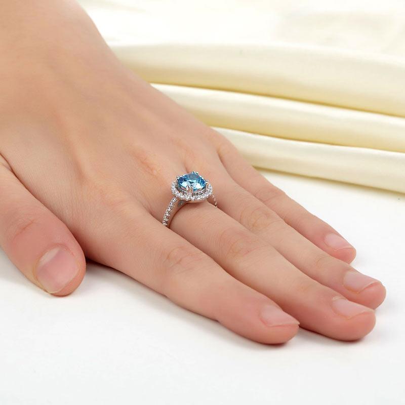Blue Sapphire and Diamond Ring in 18k Solid Gold - Gleam Jewels